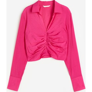 Różowa bluzka H & M w stylu casual z tkaniny