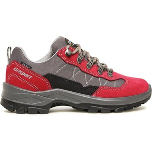 Czerwone buty trekkingowe Grisport sznurowane z płaską podeszwą