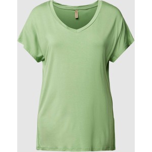 Zielony t-shirt Soyaconcept z krótkim rękawem w stylu casual