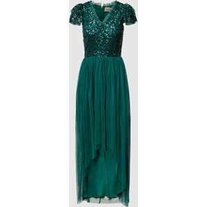 Sukienka Lace & Beads z tiulu z dekoltem w kształcie litery v maxi