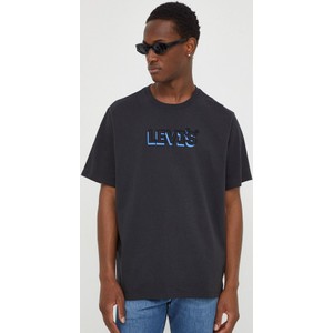 Czarny t-shirt Levis z nadrukiem