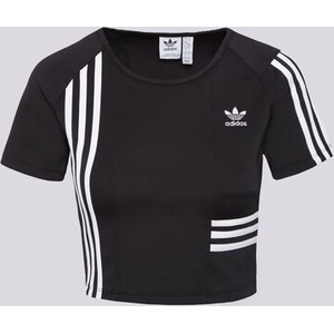 Czarny t-shirt Adidas z okrągłym dekoltem w sportowym stylu z krótkim rękawem
