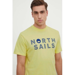 Żółty t-shirt North Sails w młodzieżowym stylu z bawełny