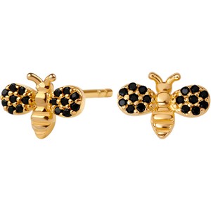 Mini - Biżuteria Yes Kolczyki srebrne pozłacane z cyrkoniami - pszczoły - Mini