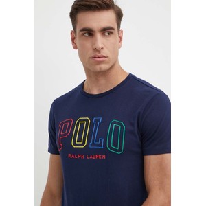 Niebieski t-shirt POLO RALPH LAUREN z krótkim rękawem z bawełny w młodzieżowym stylu