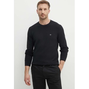Czarny sweter Calvin Klein w stylu casual z bawełny z okrągłym dekoltem