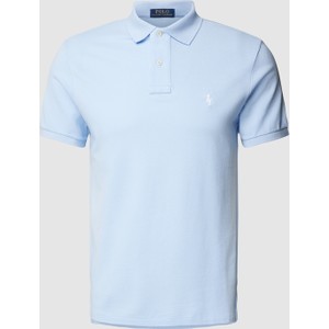 Niebieska koszulka polo POLO RALPH LAUREN z bawełny z krótkim rękawem w stylu casual