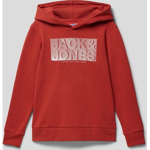 Czerwona bluza dziecięca Jack & Jones dla chłopców z bawełny