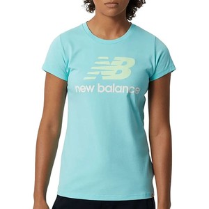 Niebieski t-shirt New Balance z krótkim rękawem w stylu klasycznym