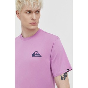Fioletowy t-shirt Quiksilver z nadrukiem