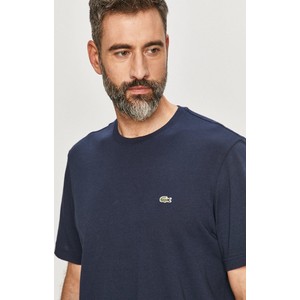 Granatowy t-shirt Lacoste z dzianiny w stylu casual