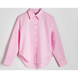 Różowa koszula Reserved z bawełny w stylu casual