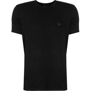 Czarny t-shirt Emporio Armani w stylu casual z tkaniny z krótkim rękawem