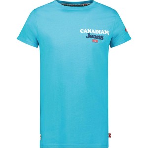 Niebieski t-shirt Canadian Peak w młodzieżowym stylu z krótkim rękawem z bawełny