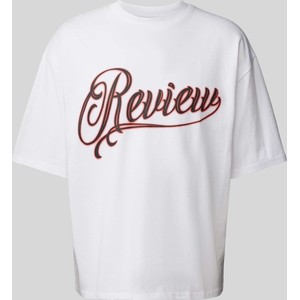 T-shirt Review z bawełny z krótkim rękawem z nadrukiem