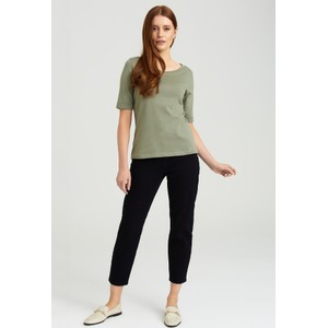 Zielona bluzka Greenpoint w stylu casual z krótkim rękawem