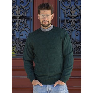 Granatowy sweter M. Lasota ze stójką z wełny