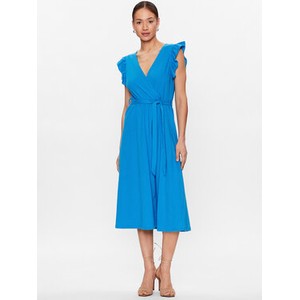Niebieska sukienka MODIVO z krótkim rękawem