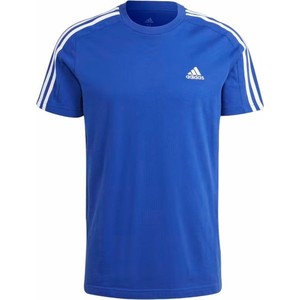 Niebieski t-shirt Adidas w sportowym stylu z dżerseju
