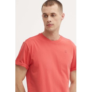 Czerwony t-shirt G-Star Raw z krótkim rękawem z bawełny w stylu casual