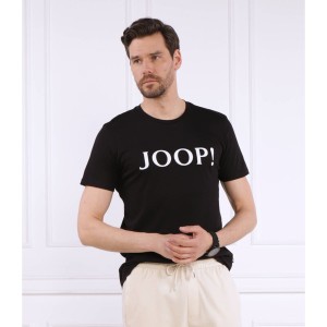 Czarny t-shirt Joop! z bawełny z krótkim rękawem w młodzieżowym stylu
