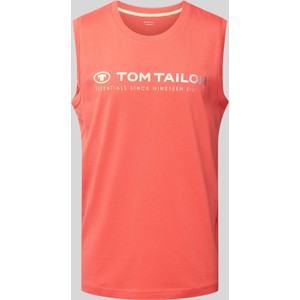 T-shirt Tom Tailor w młodzieżowym stylu z nadrukiem z krótkim rękawem