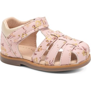 Różowe buty dziecięce letnie Nelli Blu w kwiatki na rzepy