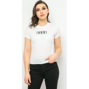 T-shirt Tommy Hilfiger z bawełny w młodzieżowym stylu z krótkim rękawem