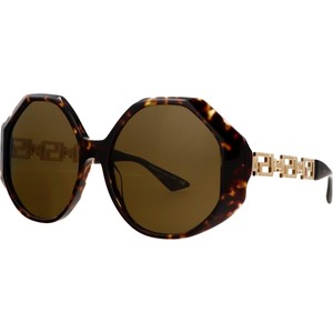 Brązowe okulary damskie Versace