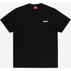Czarny t-shirt Prosto. z nadrukiem w stylu klasycznym z krótkim rękawem
