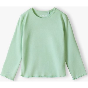 Zielona bluzka dziecięca 5.10.15. dla dziewczynek z długim rękawem z jeansu