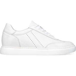 Białe sneakersy podwyższające, buty ze skóry, Conhpol Dynamic, SH2684-01