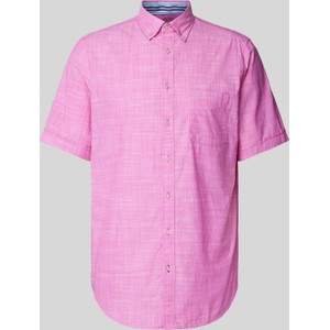 Różowa koszula Christian Berg z kołnierzykiem button down w stylu casual z bawełny