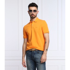 Pomarańczowa koszulka polo Hugo Boss w stylu casual z krótkim rękawem