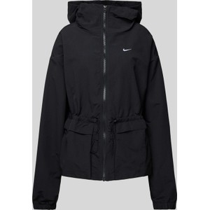 Czarna kurtka Nike krótka w stylu casual z kapturem