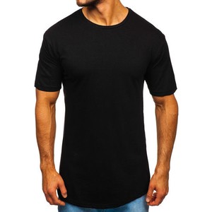 Czarny t-shirt Denley z bawełny z krótkim rękawem