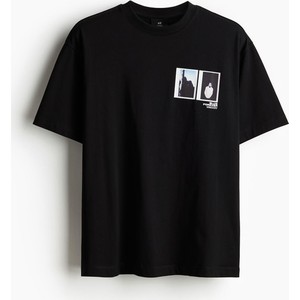 Czarna bluzka H & M z krótkim rękawem z dżerseju