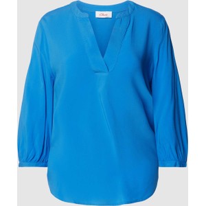 Niebieska bluzka S.Oliver w stylu casual z długim rękawem