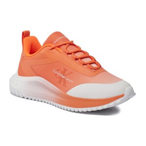 Pomarańczowe buty sportowe Calvin Klein sznurowane w sportowym stylu