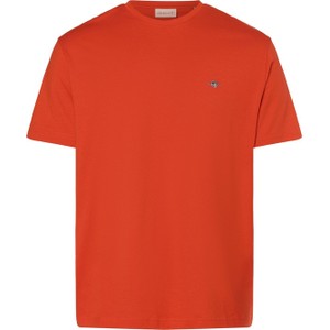 Pomarańczowy t-shirt Gant z krótkim rękawem z bawełny
