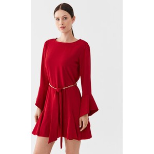 Czerwona sukienka Fracomina w stylu casual mini z okrągłym dekoltem