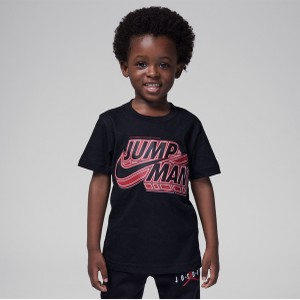 Czarna koszulka dziecięca Jordan z krótkim rękawem