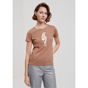T-shirt Ochnik z okrągłym dekoltem z bawełny z nadrukiem