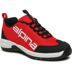 Czerwone buty sportowe Alpina sznurowane w sportowym stylu