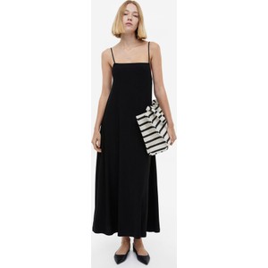 Czarna sukienka H & M maxi na ramiączkach z dżerseju