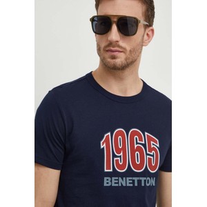 T-shirt United Colors Of Benetton z nadrukiem z bawełny