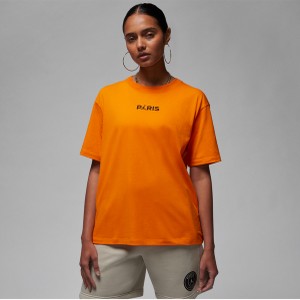 Pomarańczowy t-shirt Nike z okrągłym dekoltem