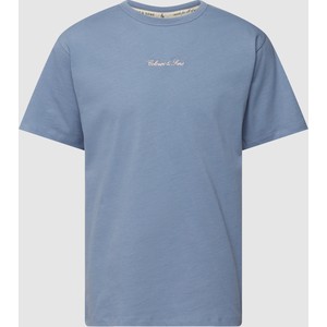Granatowy t-shirt Peek&Cloppenburg z bawełny w stylu casual