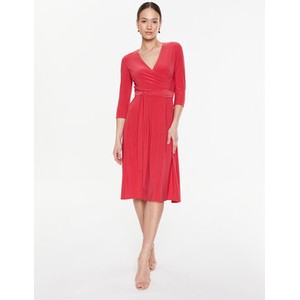 Czerwona sukienka Ralph Lauren z długim rękawem