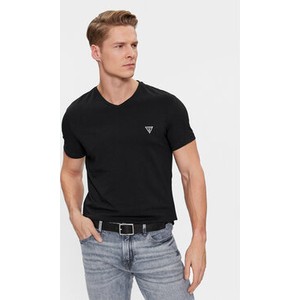 Czarny t-shirt Guess z krótkim rękawem w stylu casual